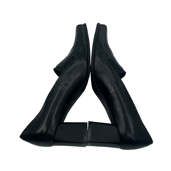 Villager By Liz Claiborne Black Leather Square Toe Block Heels Size 9 Women's - Picture 6 of 9